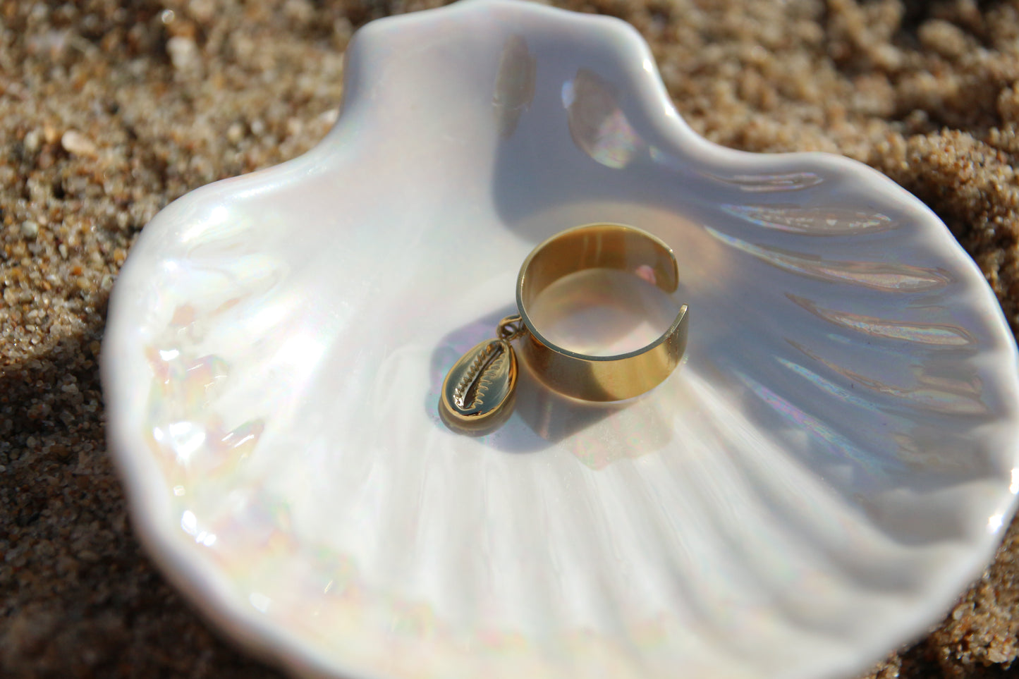 Bague breloque coquillage
