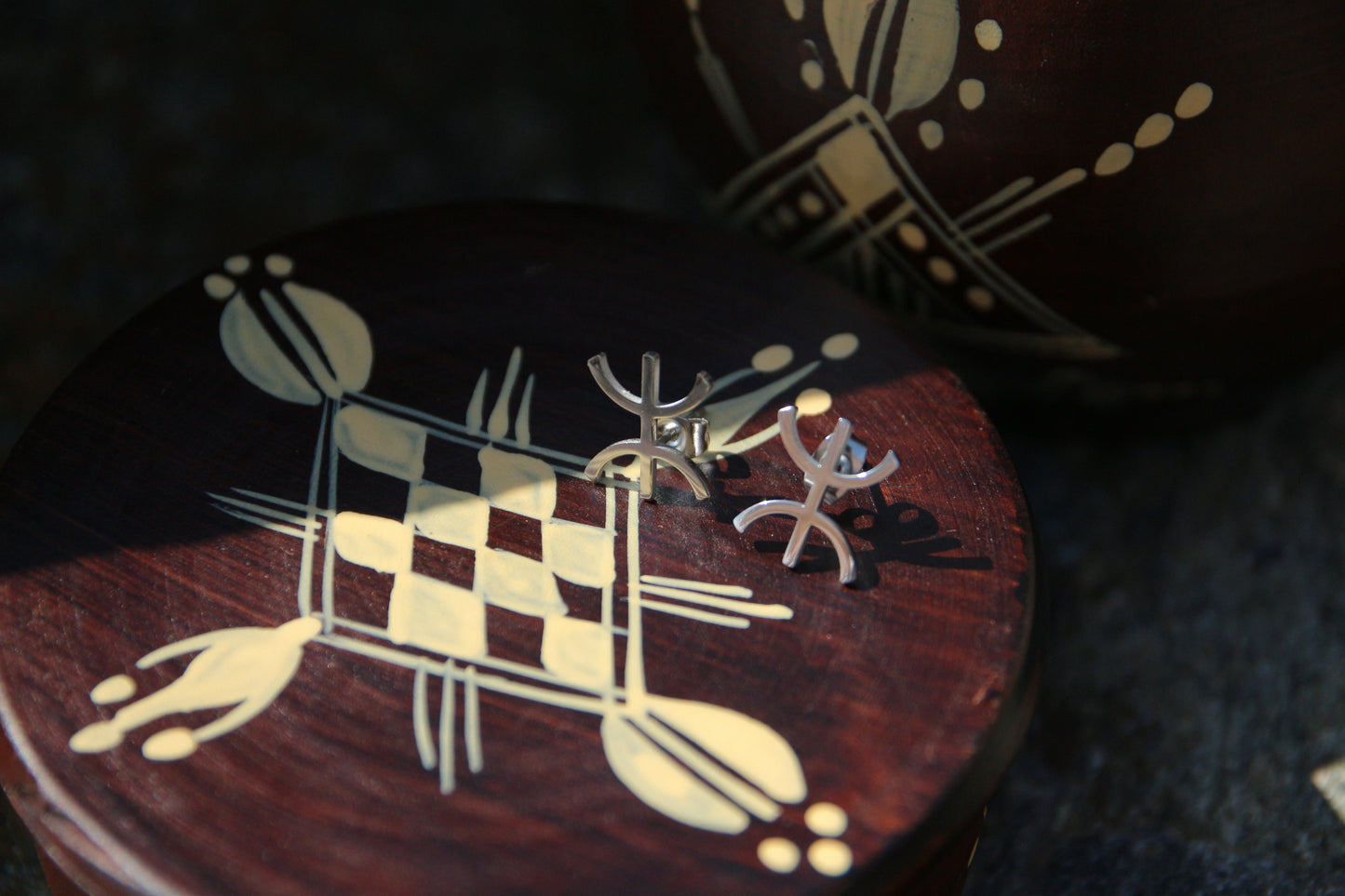 Boucles d'oreilles signe berbère argenté