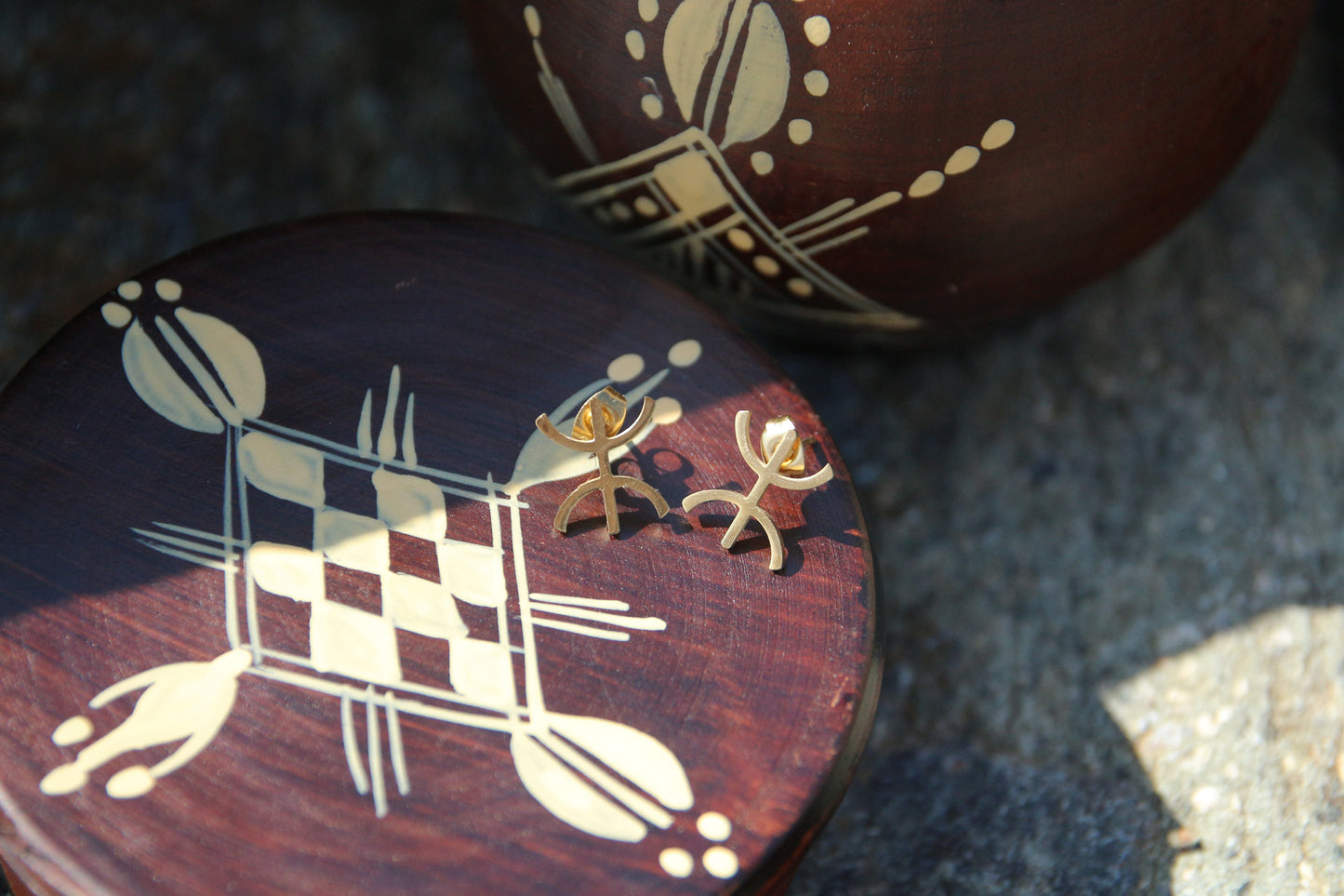 Boucles d'oreilles signe berbère doré