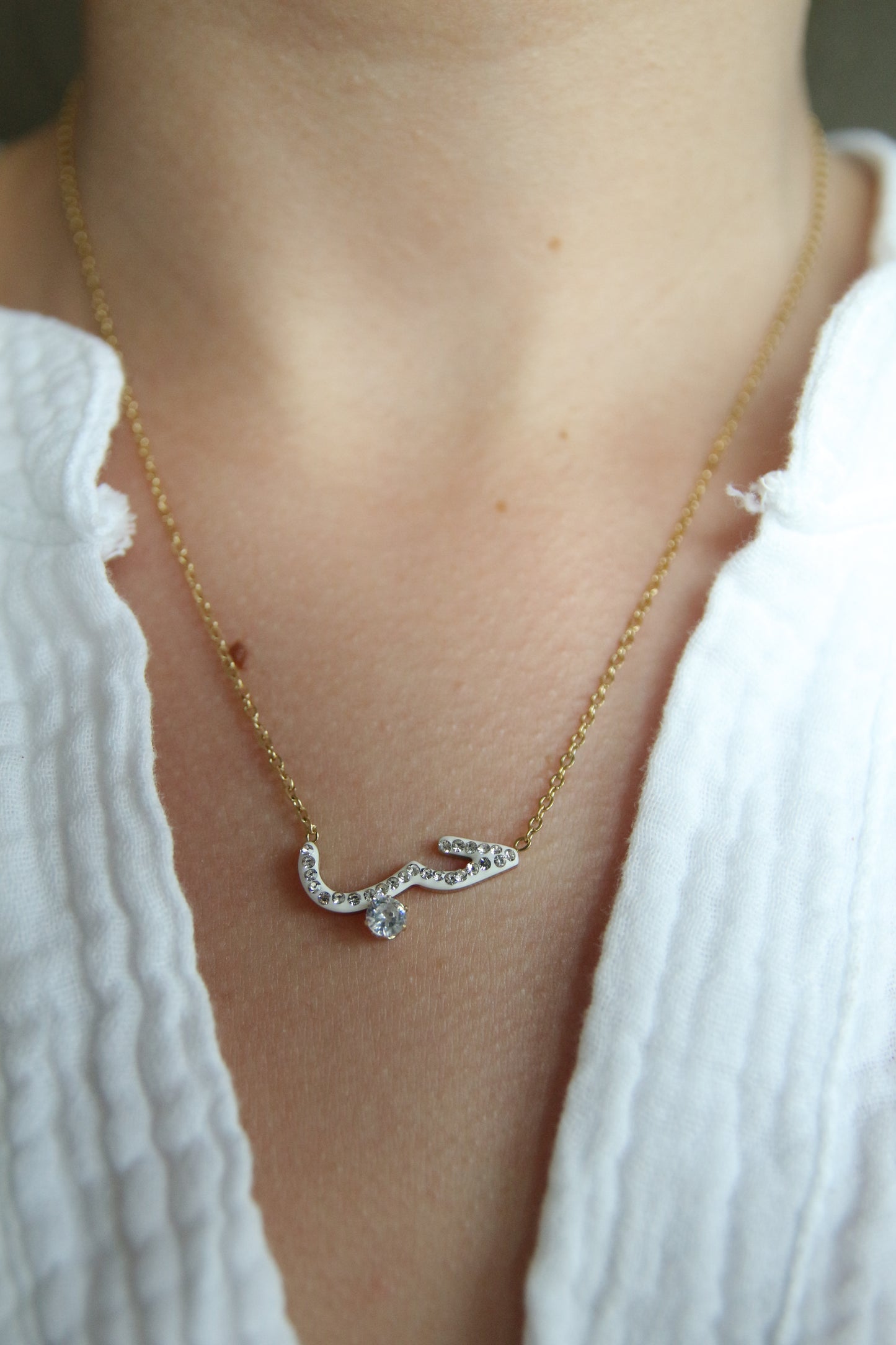 Collier Hob "amour en arabe" et strass