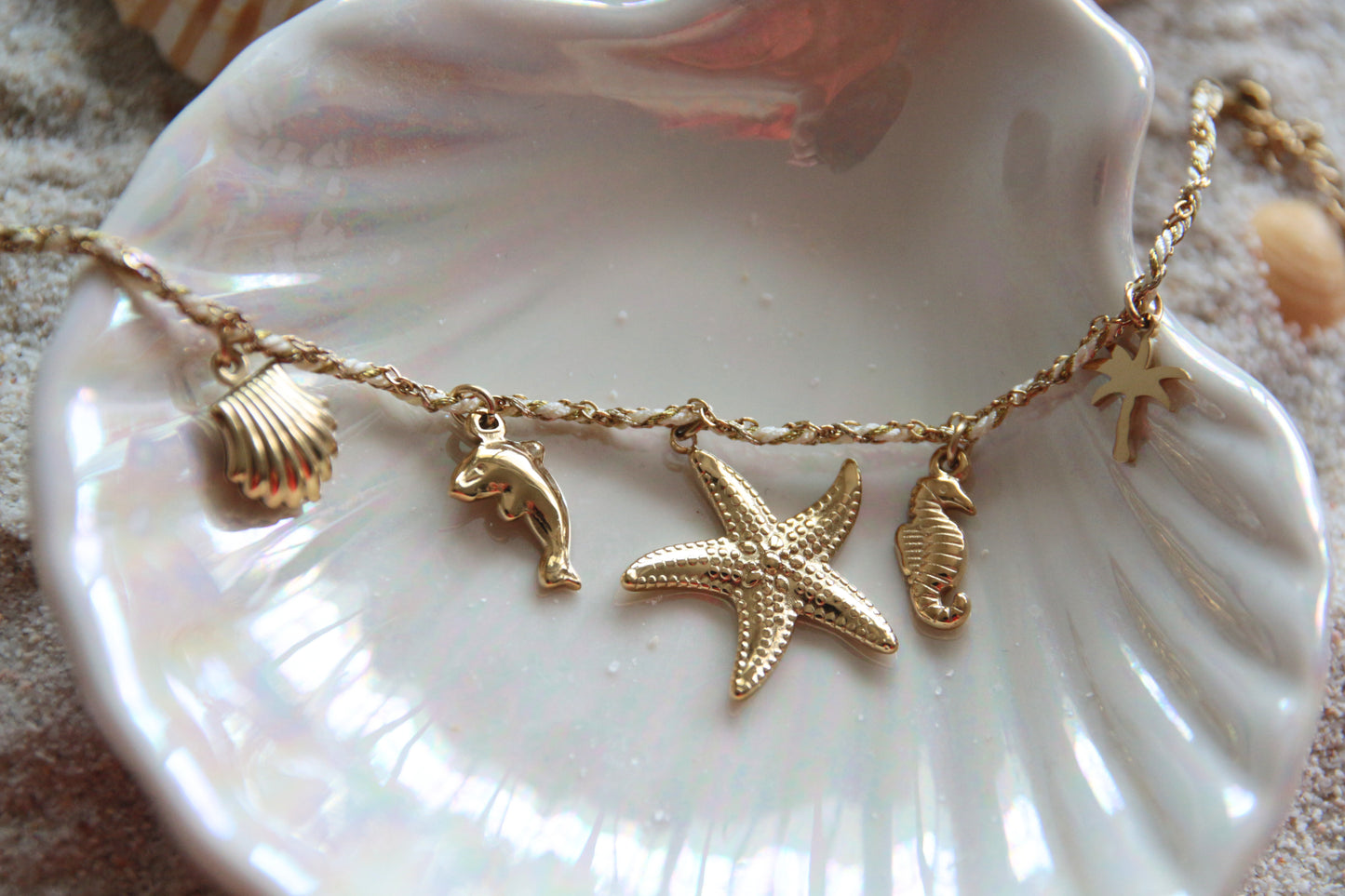 Bracelet cordon beige doré - IBIZA