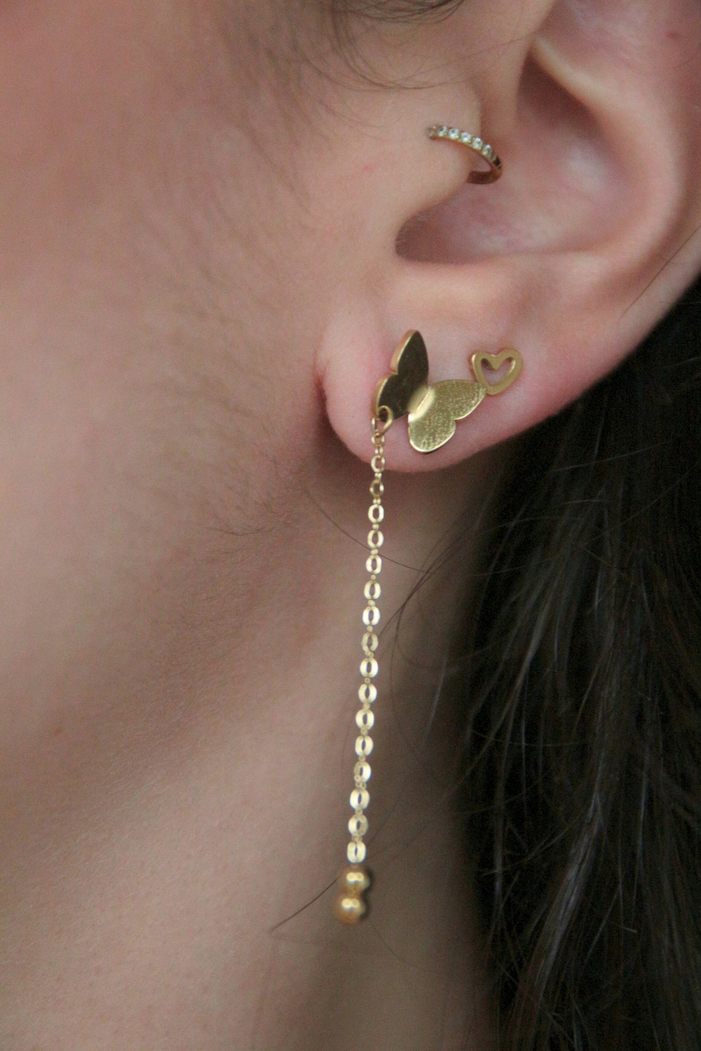 Boucles d'oreilles chaine papillon - BUTTERFLY