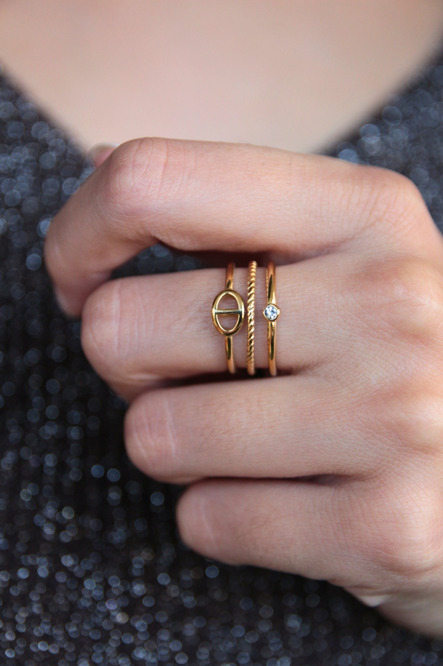 Bague dorée marine - LOVINA