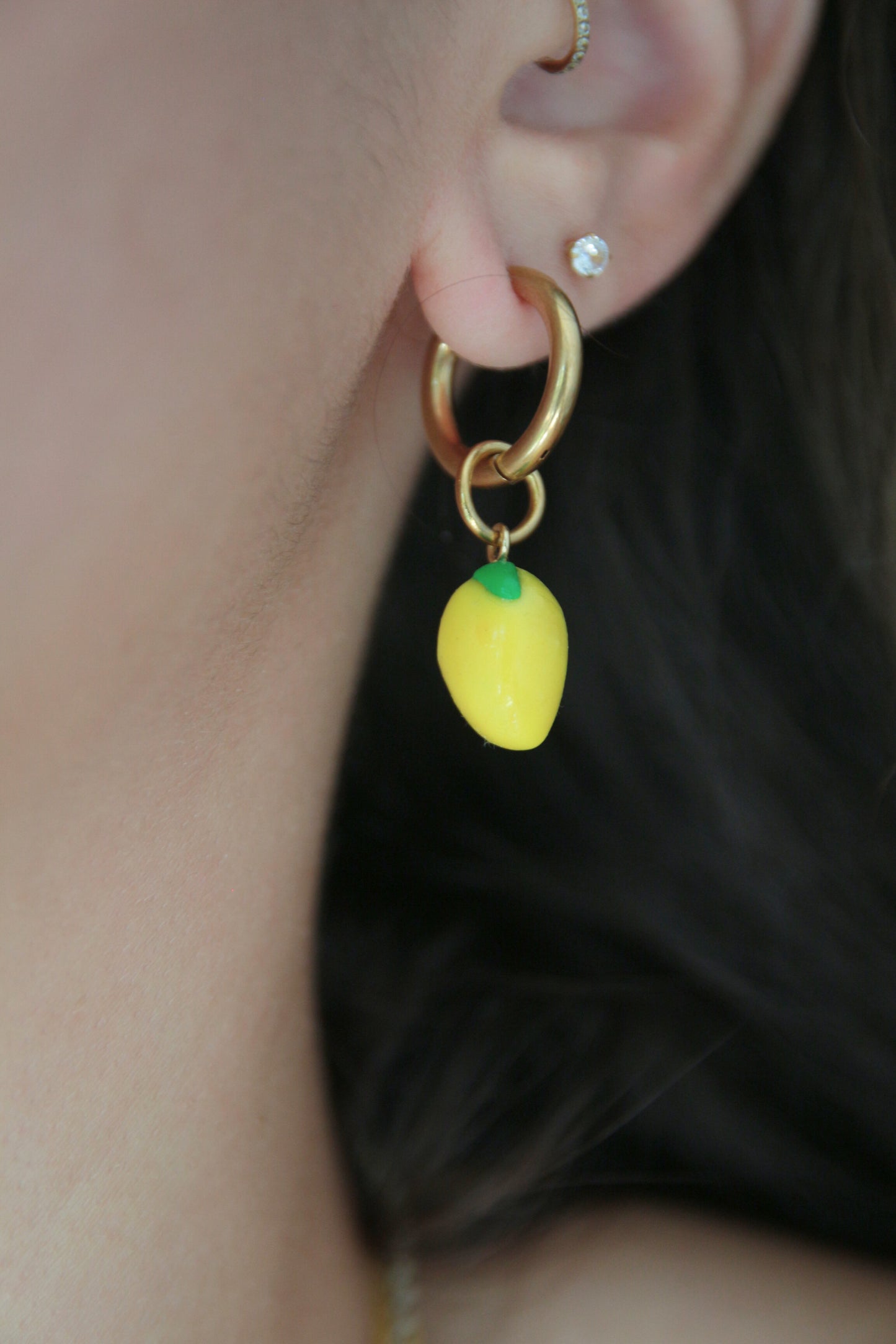 Boucles d'oreilles citrons fimo (petit) - FAIT MAIN