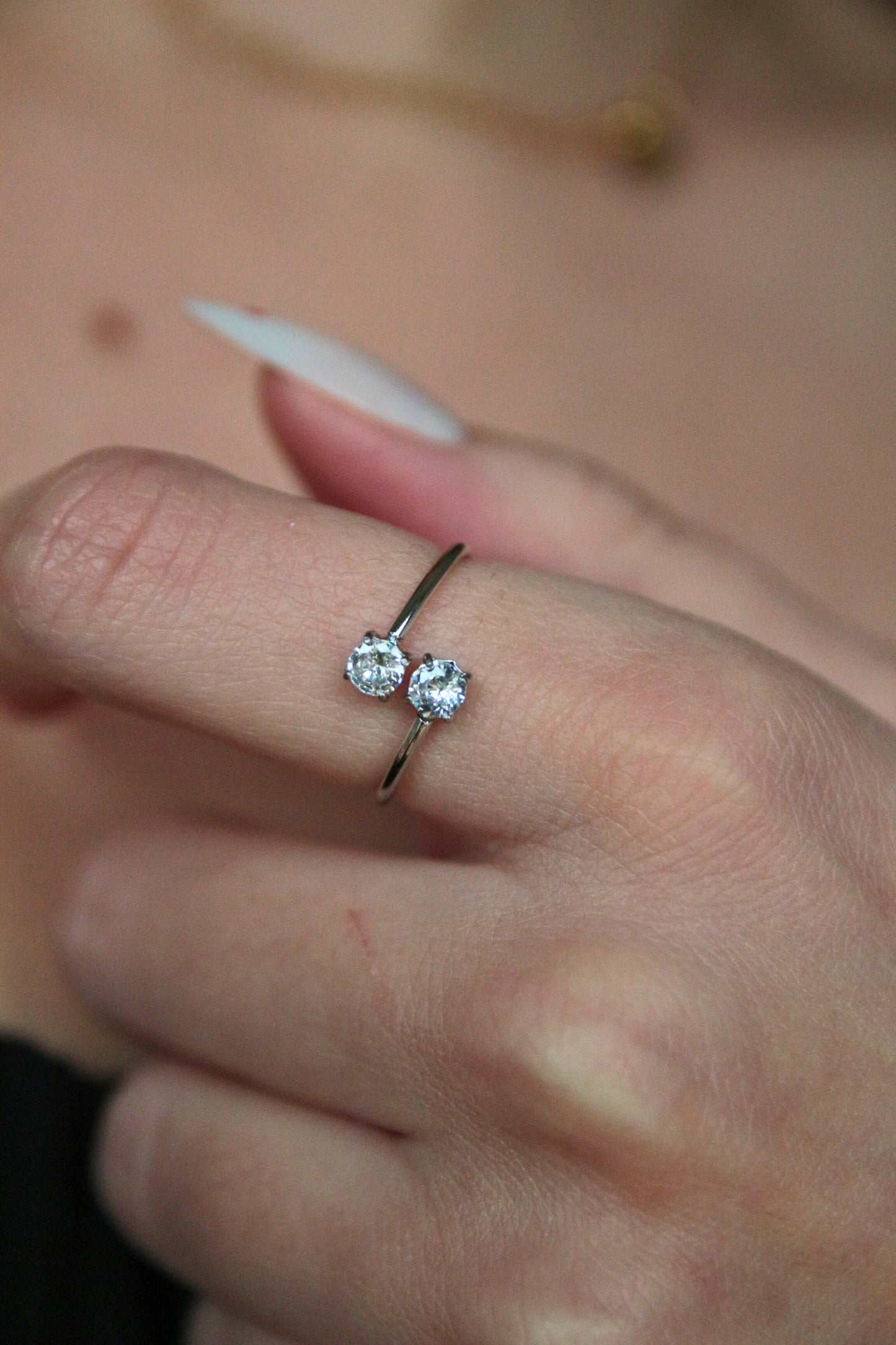 Bague double strass - Théa