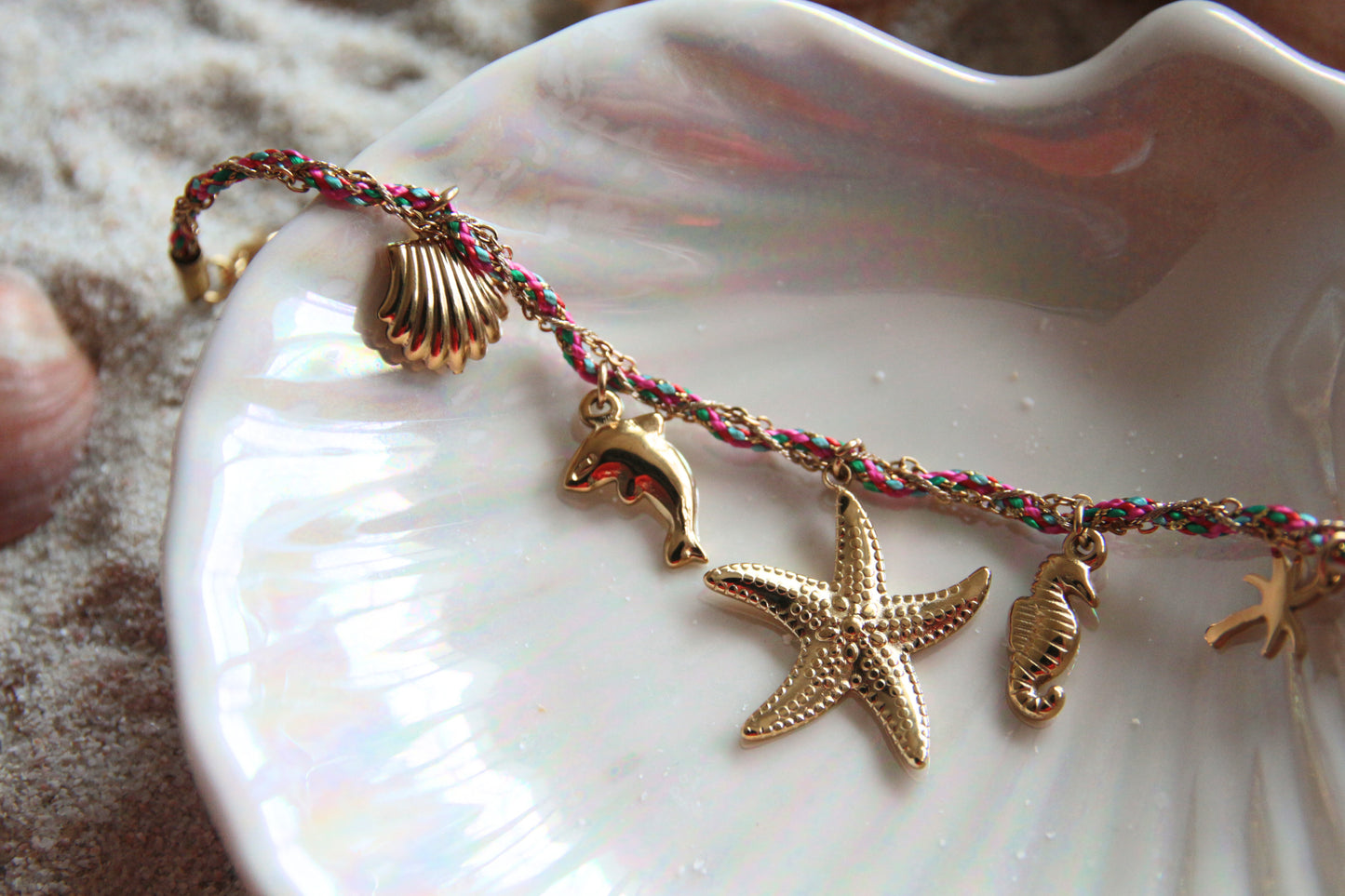 Bracelet cordon rose doré - IBIZA