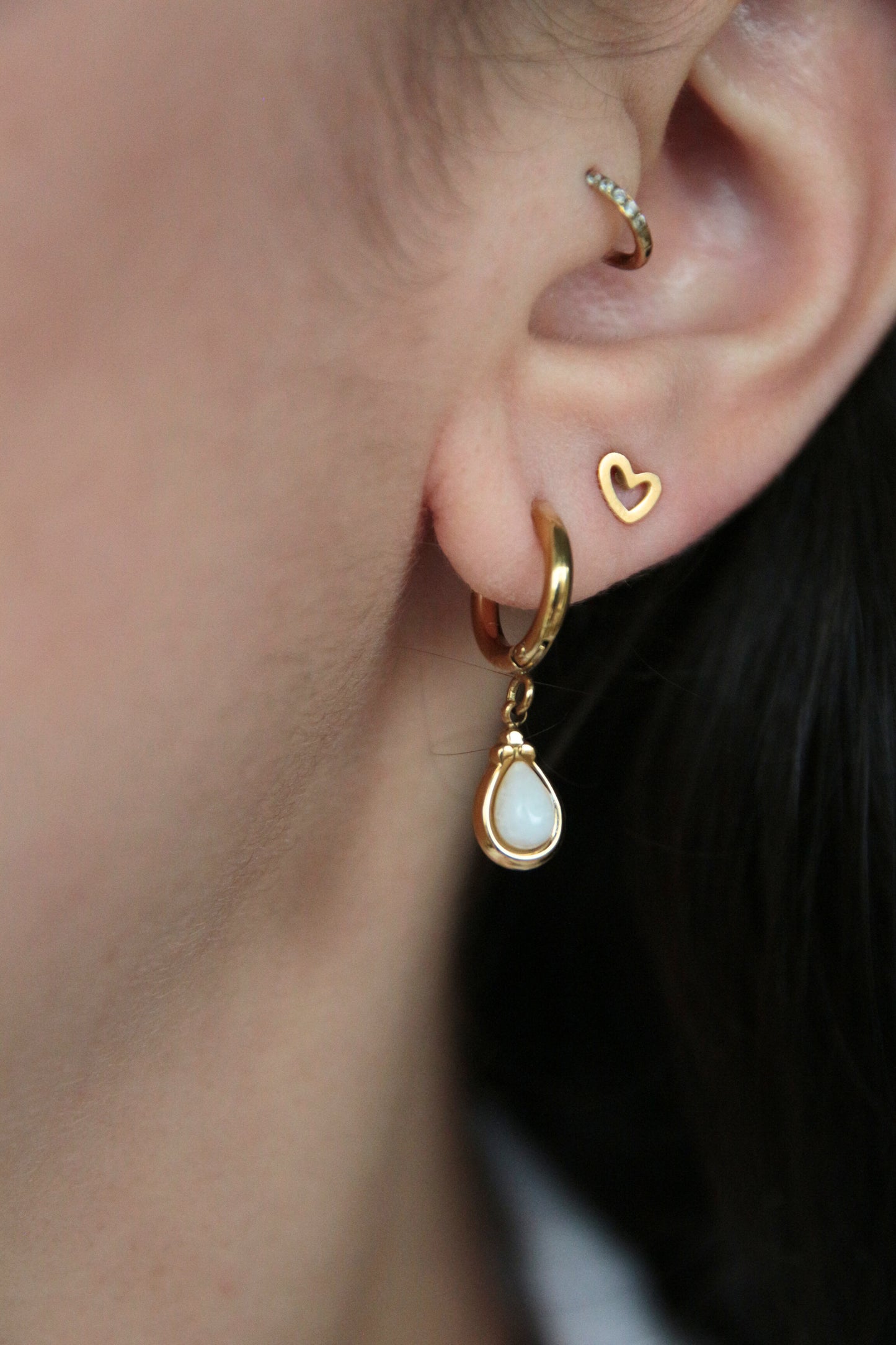 Boucles d'oreilles pierre goutte - AURORE