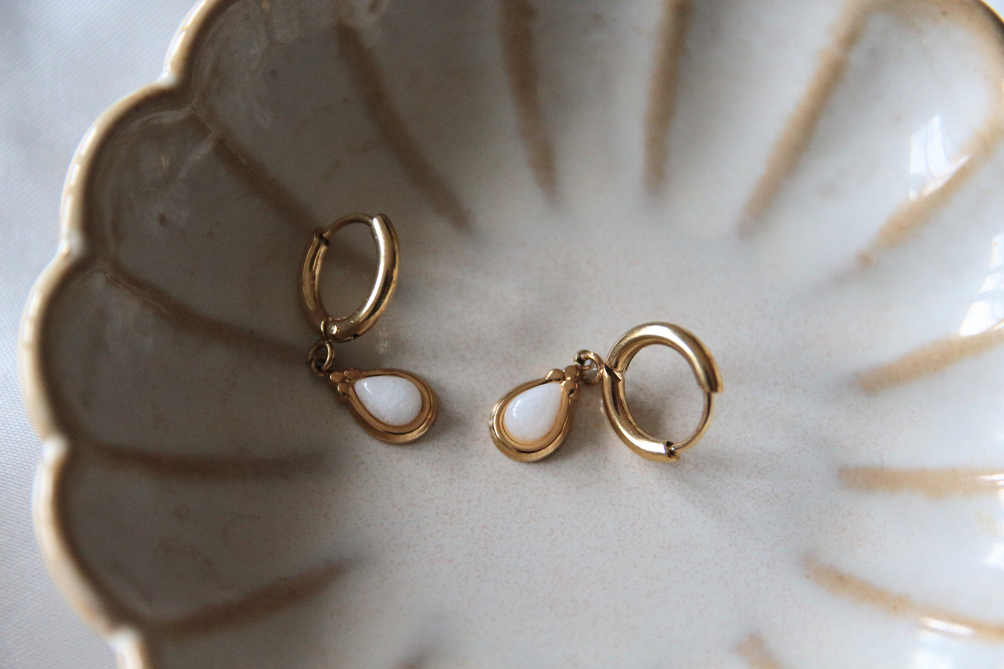 Boucles d'oreilles pierre goutte - AURORE