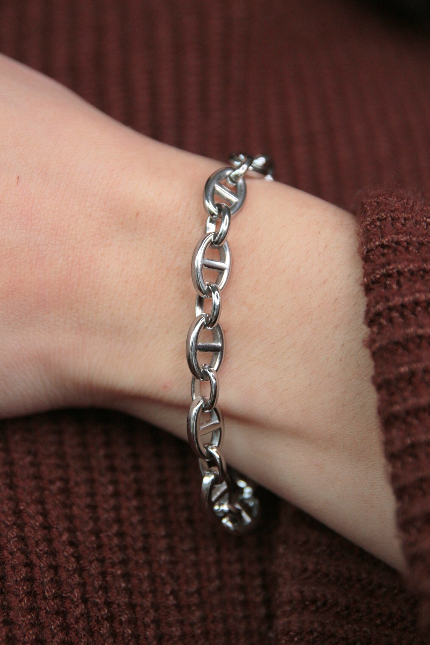 Bracelet maillons marine argenté - ANITA