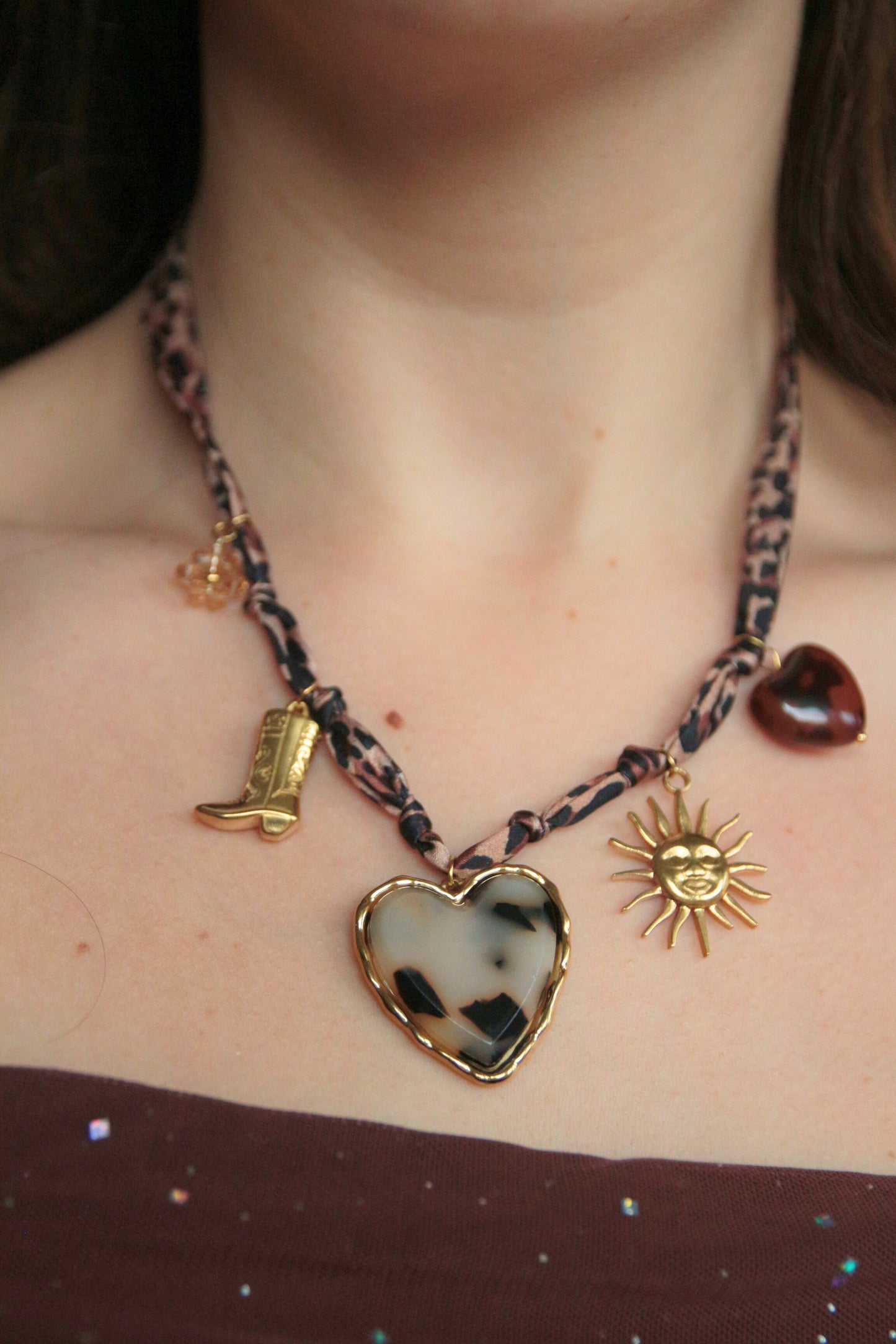 Collier bandana léopard