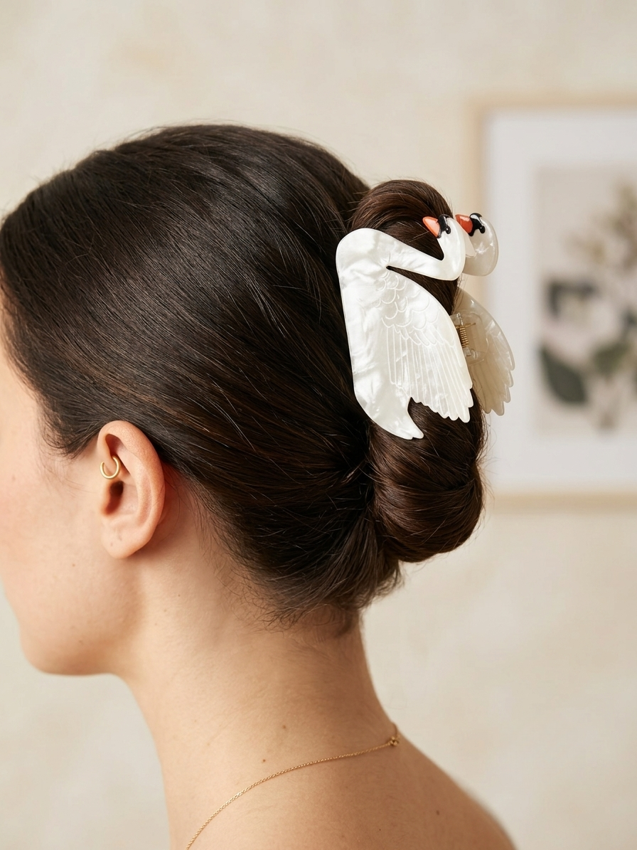 Pince cheveux cygne
