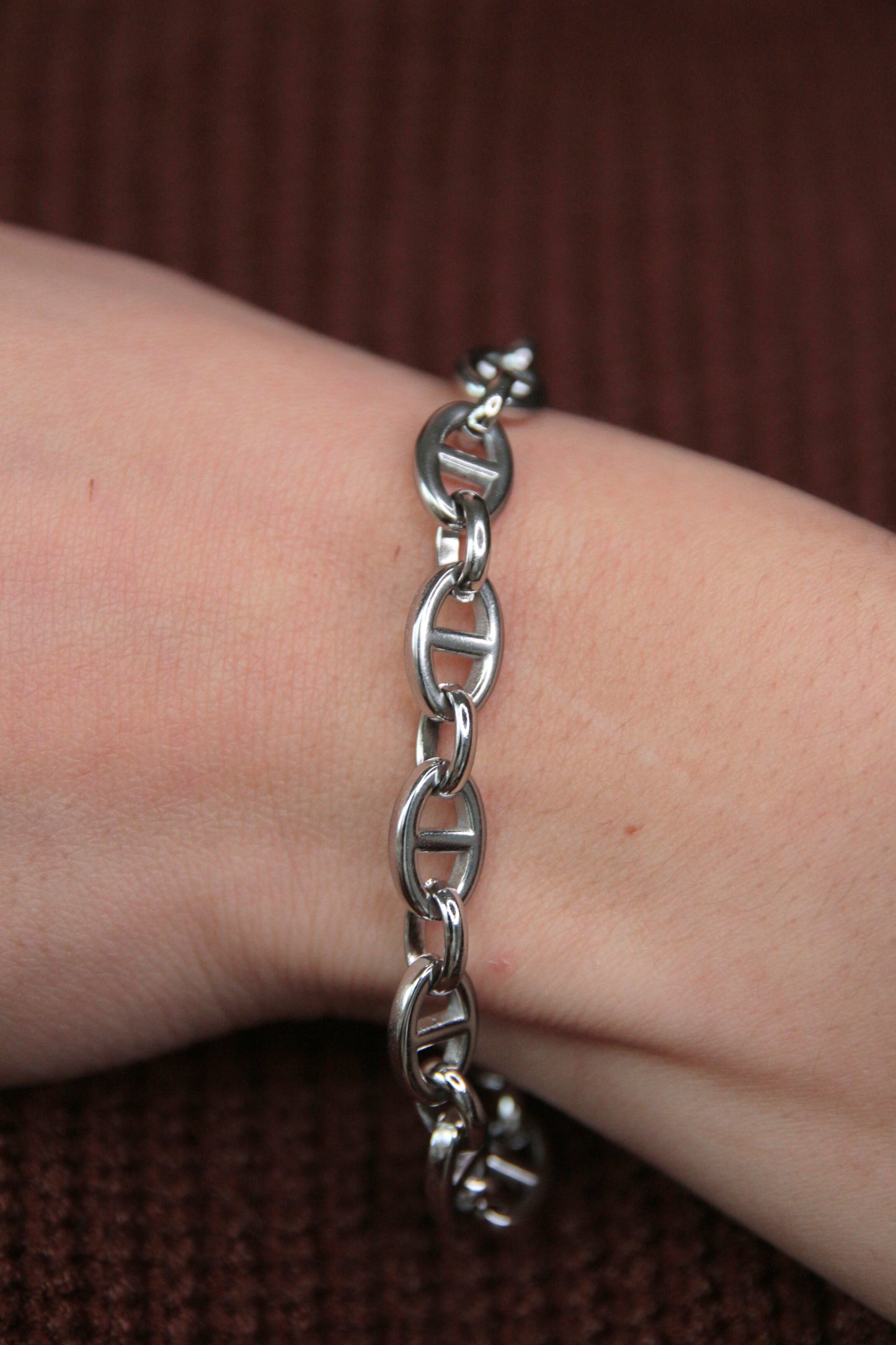 Bracelet maillons marine argenté - ANITA