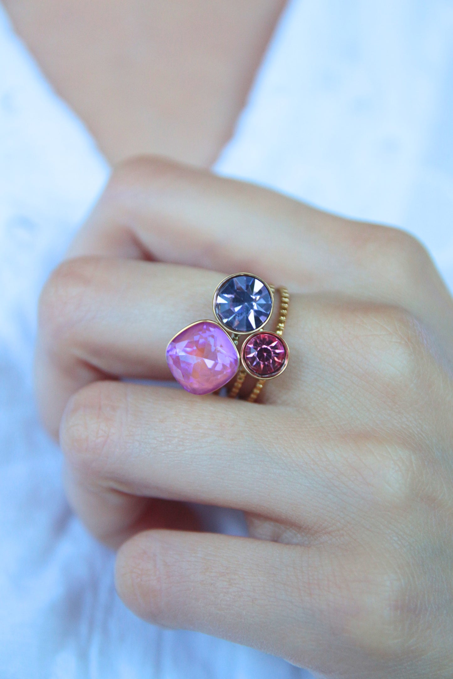 Bague cristaux violet- MAYNA