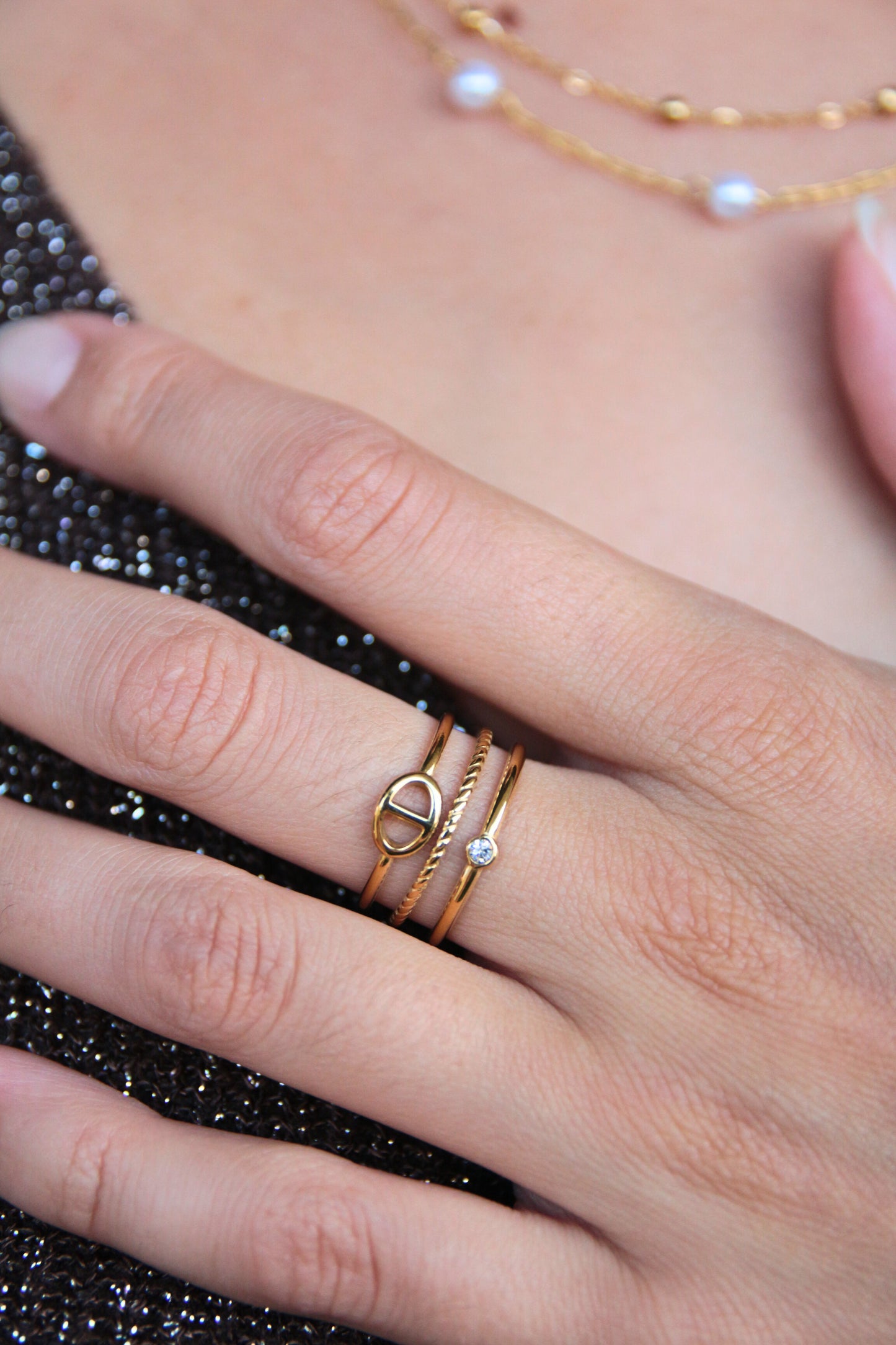 Bague dorée marine - LOVINA