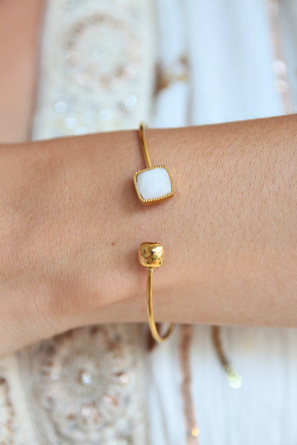 Bracelet jonc ouvert opale - THERA