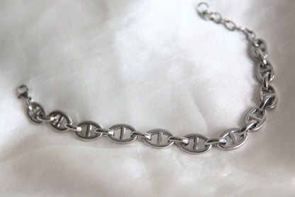 Bracelet maillons marine argenté - ANITA
