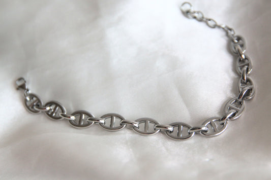Bracelet maillons marine argenté - ANITA