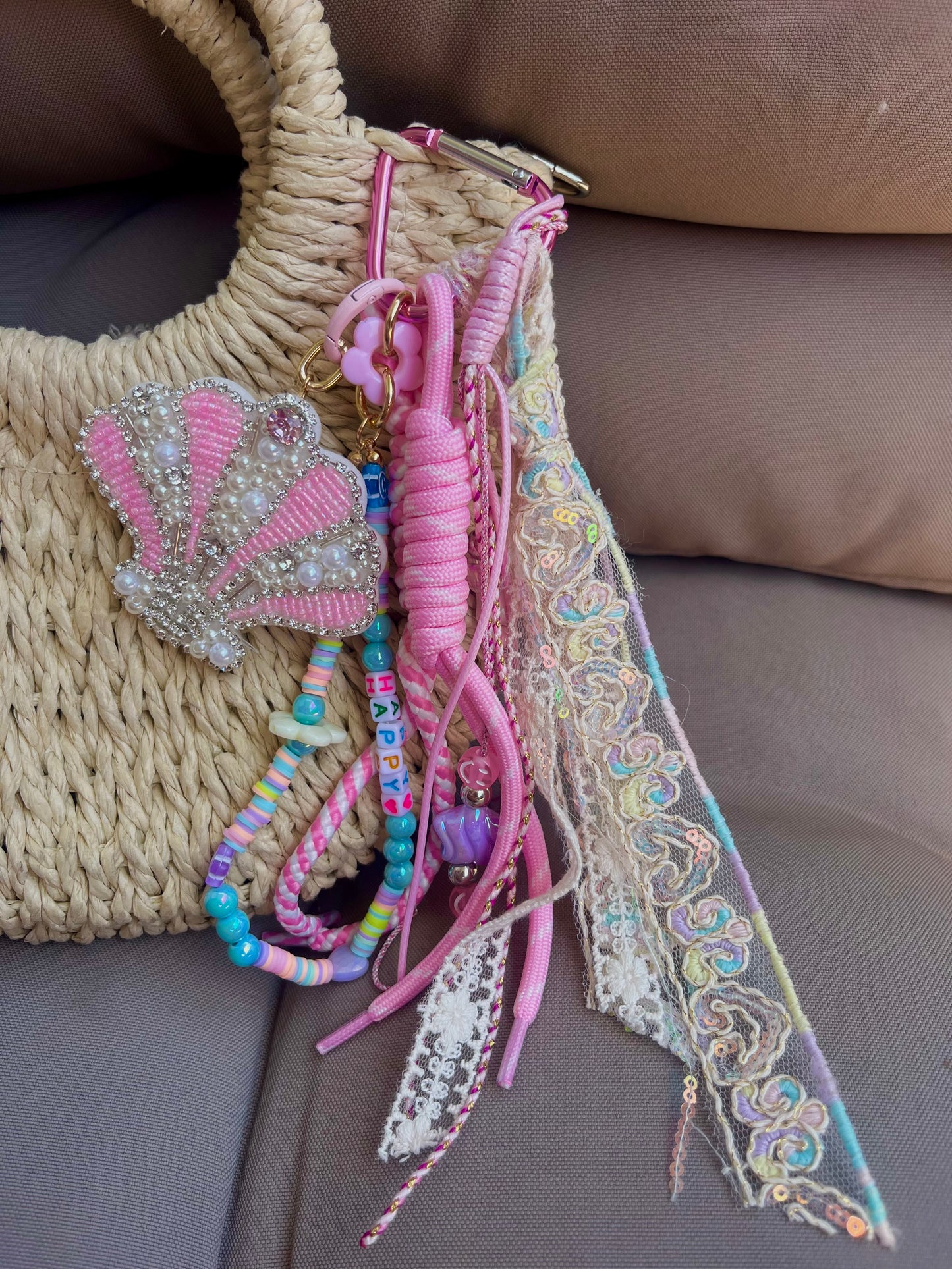 Grigri rose - coquillage girly