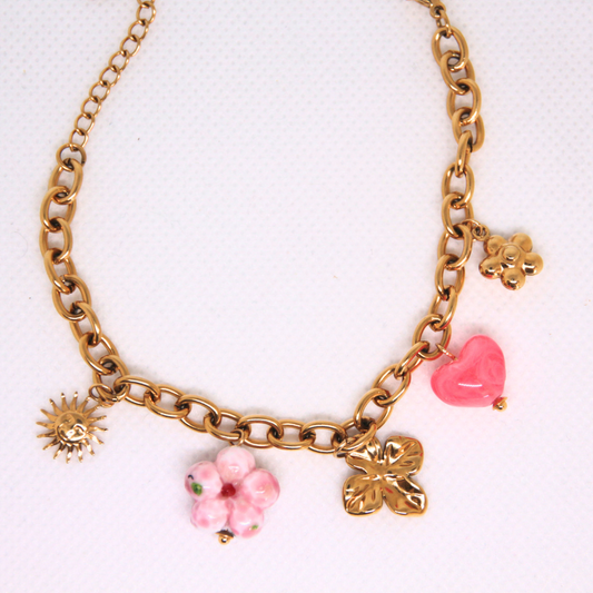 Bracelet breloques rose -  VAÏNA