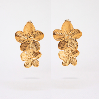 Boucles d'oreilles double fleurs - MONOI