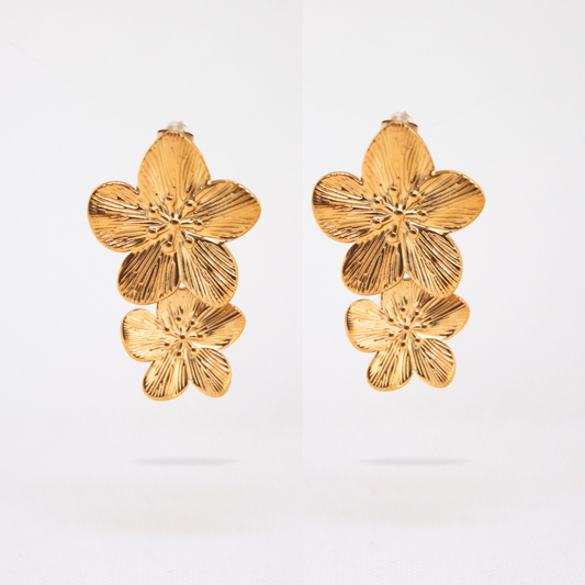 Boucles d'oreilles double fleurs - MONOI