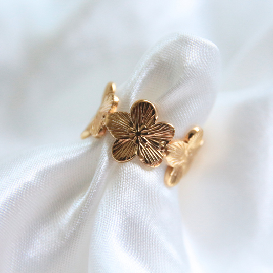 Bague fleurs dorée - ROSY