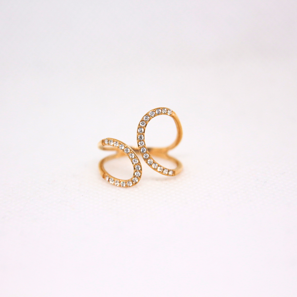 Bague dorée strass - WAVY