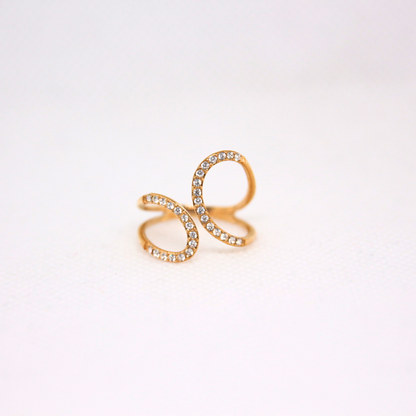 Bague dorée strass - WAVY
