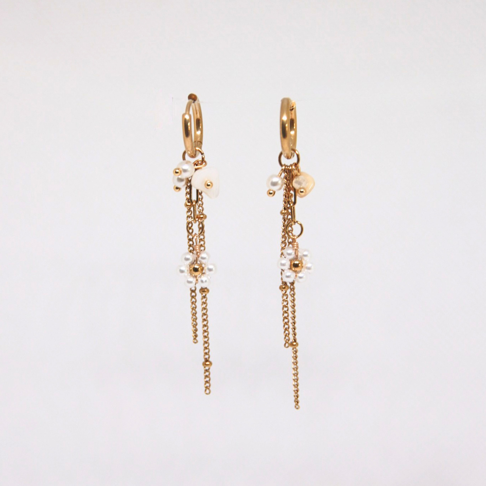 Boucles d'oreilles pendantes fleurs - LOLITA