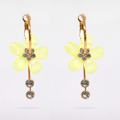 Boucles d'oreilles fleur jaune - MATALA
