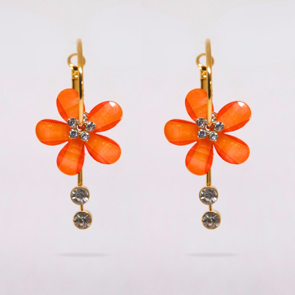 Boucles d'oreilles fleur orange - MATALA