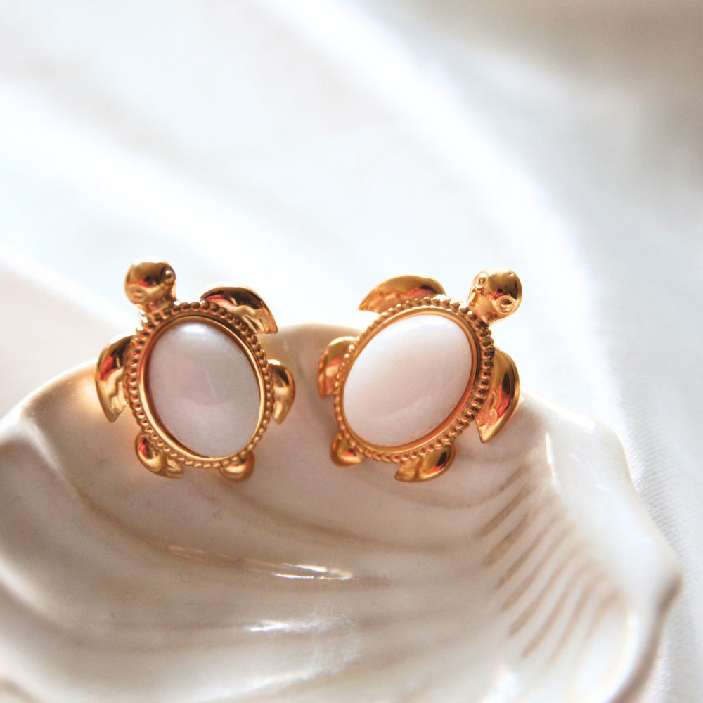 Boucles d'oreilles tortue pierre - KAMAE