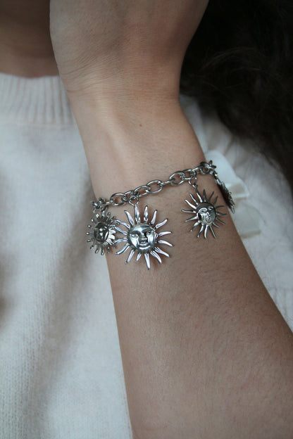 Bracelet breloques soleils argenté - SUNNY