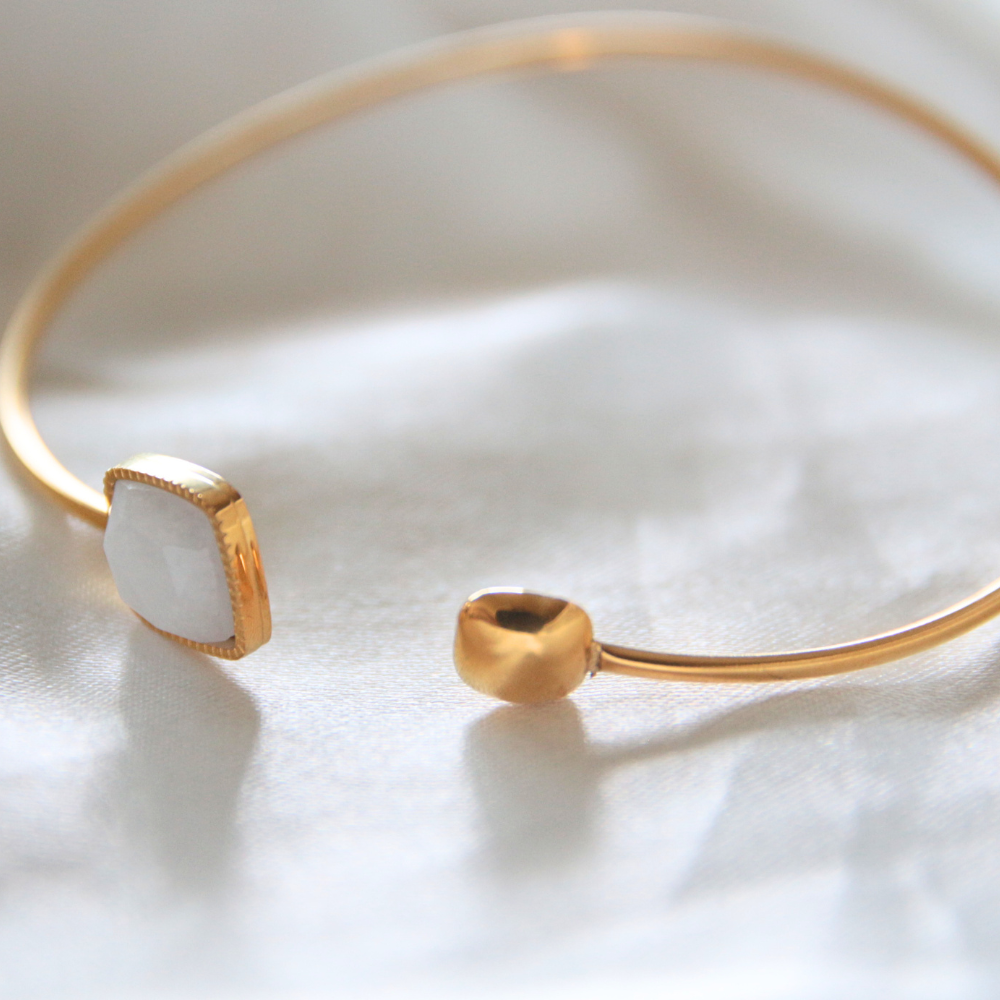 Bracelet jonc ouvert opale - THERA
