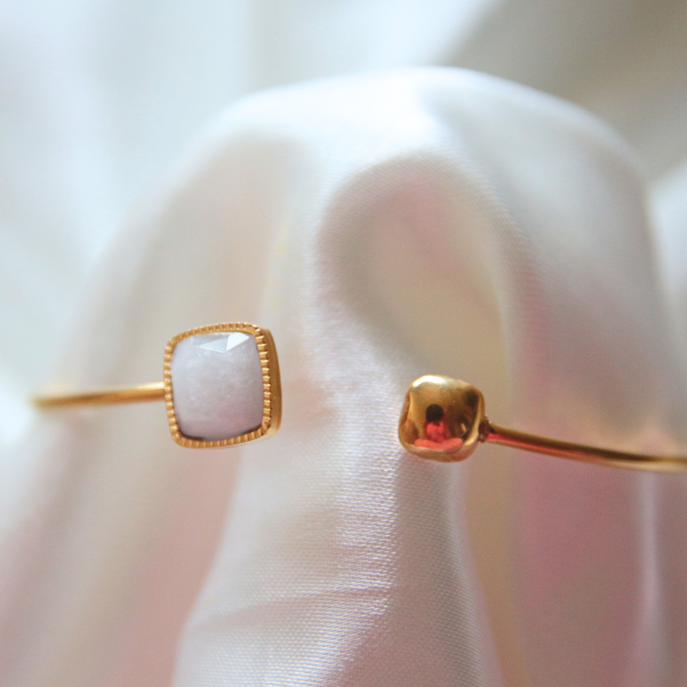 Bracelet jonc ouvert opale - THERA