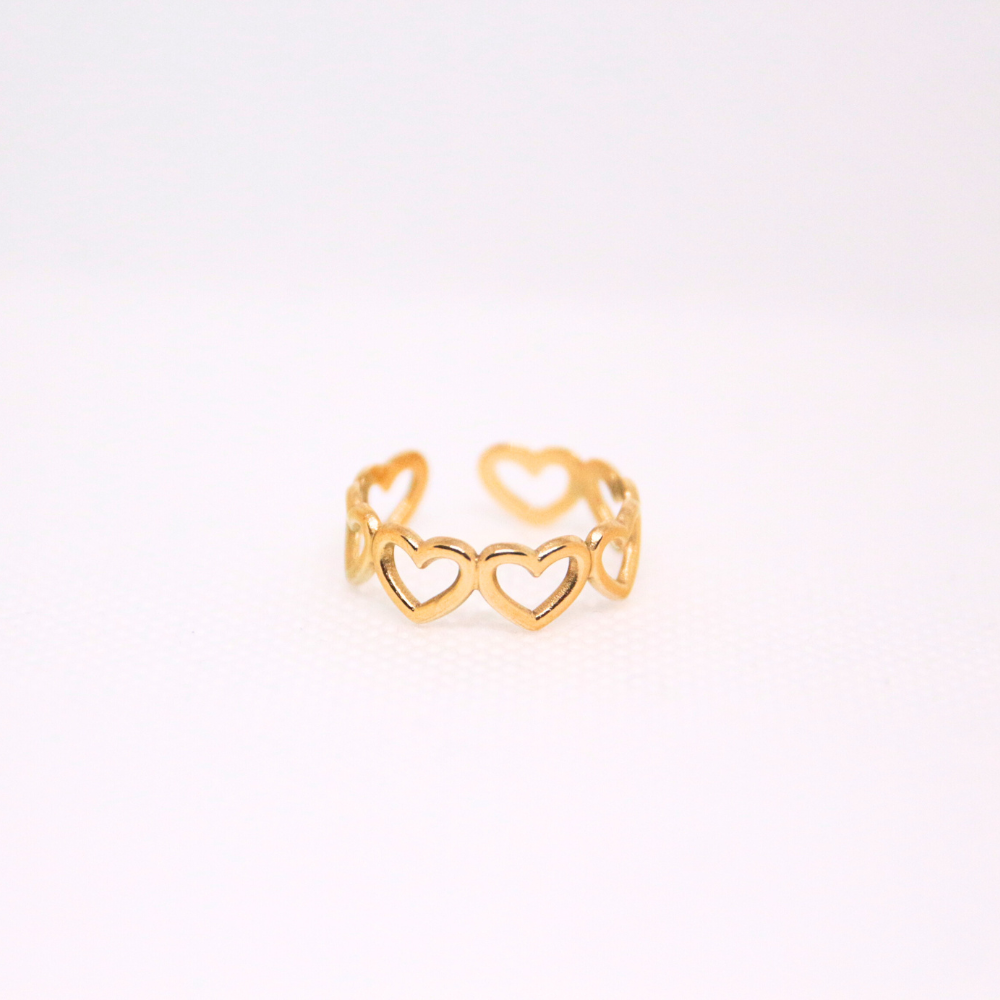 Bague coeurs dorés - CORALIA