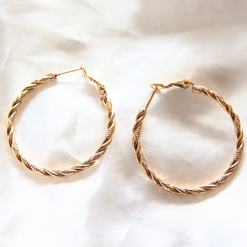 Boucles d'oreilles créoles dorées - MONA
