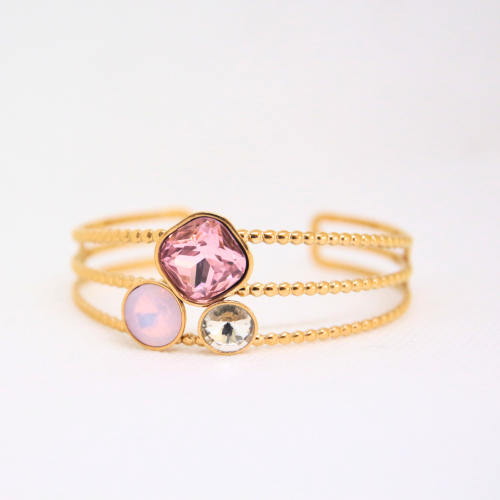 Bracelet jonc cristaux rose - LAYA