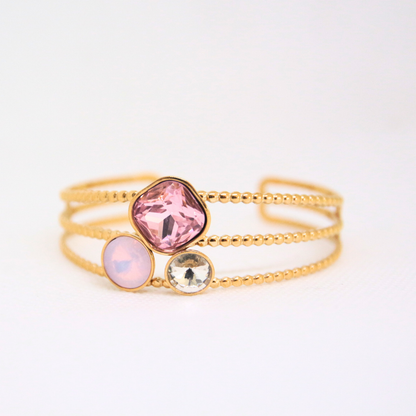 Bracelet jonc cristaux rose - LAYA