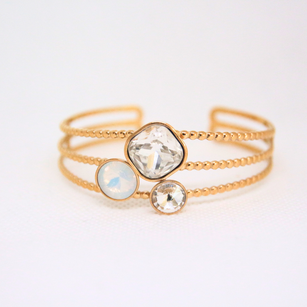 Bracelet jonc cristaux blanc - LAYA