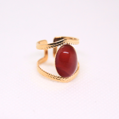 Bague pierre terracotta - PUMPKIN