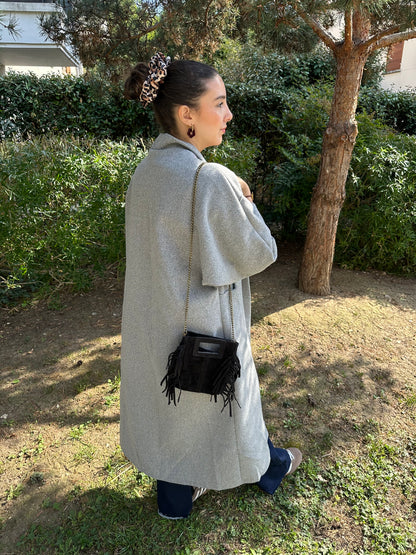 Sac bandoulière daim noir - MAYA