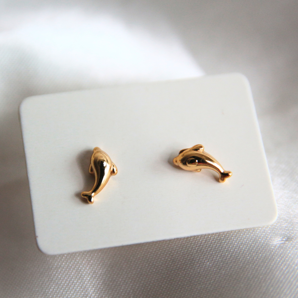 Boucles d'oreilles puces dauphins