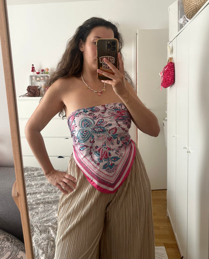 Foulard touché soie rose