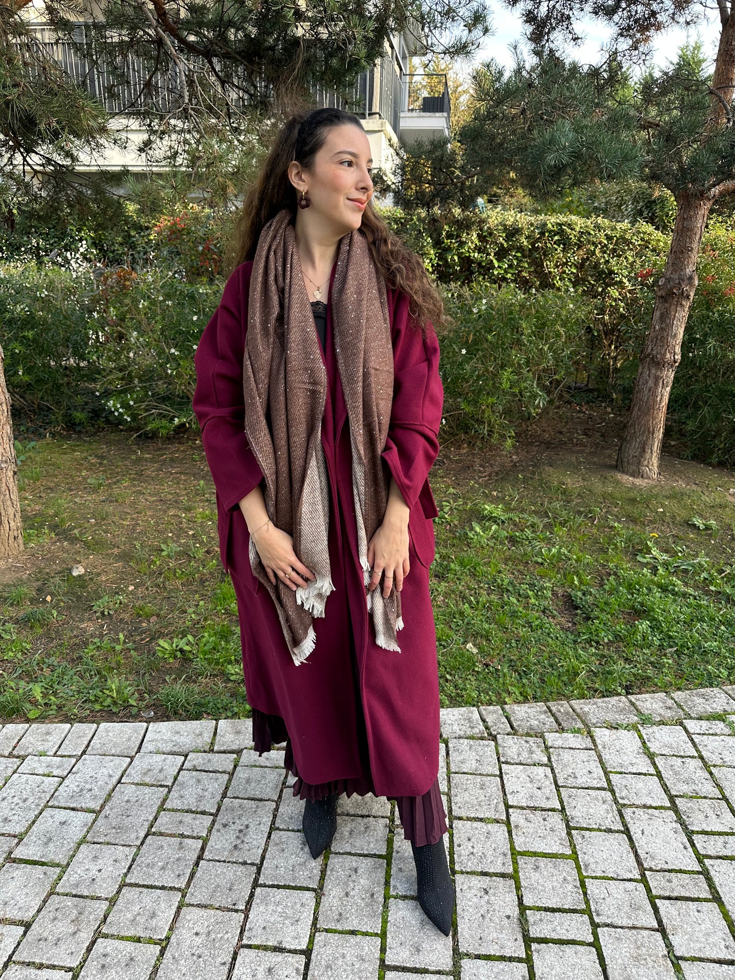 Écharpe marron sequins - SHINE