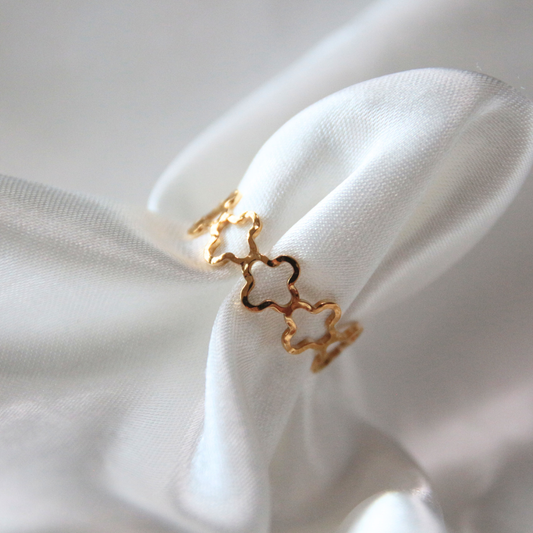 Bague trèfles dorée - MARION