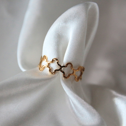 Bague trèfles dorée - MARION