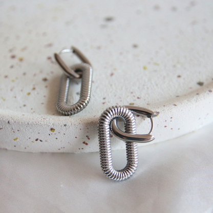 Boucles d'oreilles chaîne argentée - JULIETTE