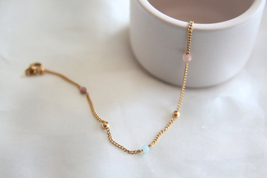 Bracelet perles fin doré - LEA