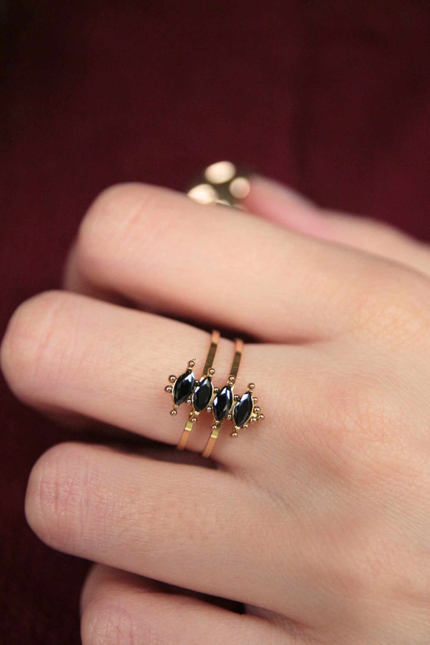 Bague strass noire - JANE